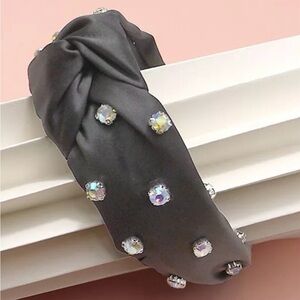 Rhinestone Embellished Knotted Head Band